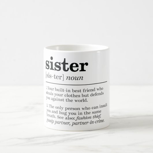 Funny Sister Definition Kaffeetasse (Mittel)