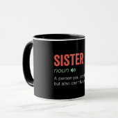 Funny Sister Definition Tasse (Vorderseite Links)