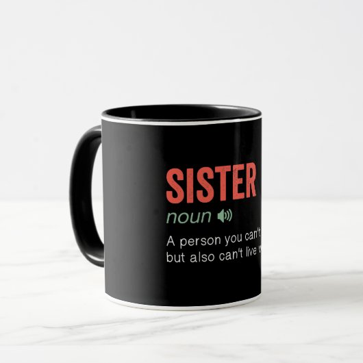 Funny Sister Definition Tasse (Vorderseite Links)