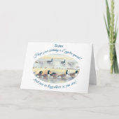 Funny Sister Eggstra Special Bird Day Card Karte (Vorderseite)