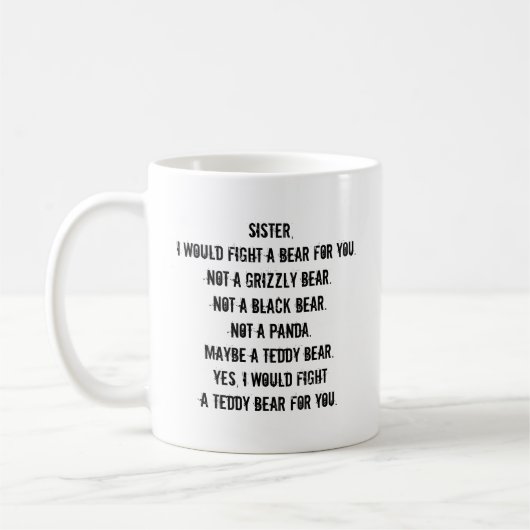 Funny Sister Gift Tasse (Links)