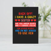 Funny Sister Sprichwort Dankeskarte (Stehend Vorderseite)