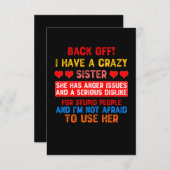 Funny Sister Sprichwort Dankeskarte (Vorne/Hinten)