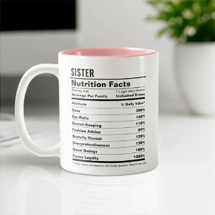 Funny Sister Wertschätzung Minimalistisch Schwarz  Zweifarbige Tasse