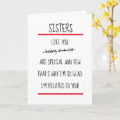 Funny Sisters Cheeky Verse Happy Birthday Card Karte (Gelbe Blume)