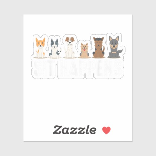 Funny Sit passiert Cool Sitting Hunde Aufkleber (Blatt)