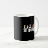 Funny Sit passiert Cool Sitting Hunde Kaffeetasse (VorderseiteRechts)