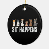 Funny Sit passiert Cool Sitting Hunde Keramik Ornament (Links)