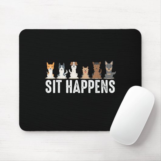Funny Sit passiert Cool Sitting Hunde Mousepad (Mit Mouse)