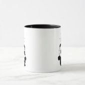 Funny Sitting Panda Moderne rosa Monogramm Tasse (Zentrum)