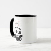 Funny Sitting Panda Moderne rosa Monogramm Tasse (Vorderseite Links)