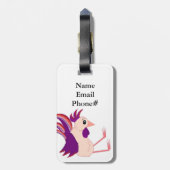 Funny Sitting Rooster Gepäckanhänger (Rückseite vertikal)