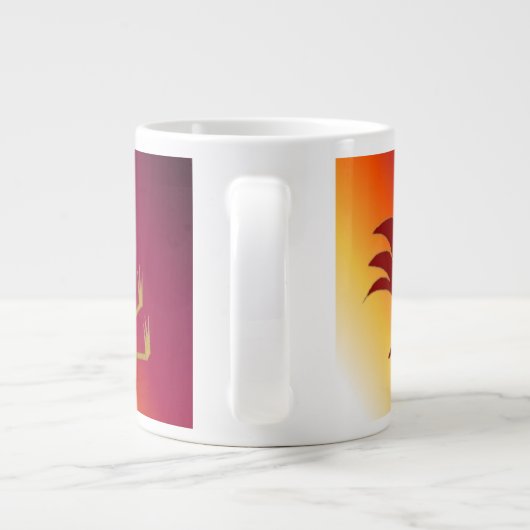 Funny Sitting Rooster Jumbo-Tasse (Rückseite)