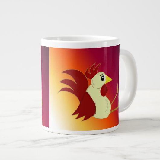 Funny Sitting Rooster Jumbo-Tasse (Vorderseite Rechts)