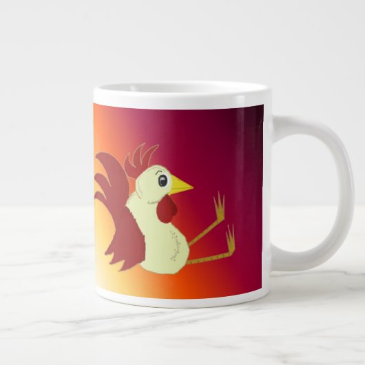 Funny Sitting Rooster Jumbo-Tasse (Rechts)