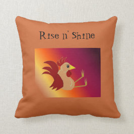 Funny Sitting Rooster - Rise und Shine Kissen
