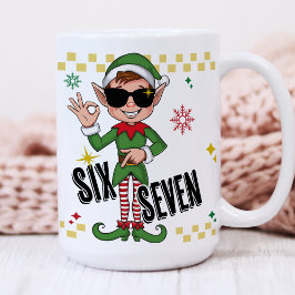 Funny Six Seven 67 6 7 Meme Christmas Elf Holiday Kaffeetasse
