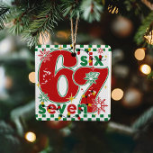Funny Six Seven 67 6 7 Meme Christmas Gift Holiday Keramikornament