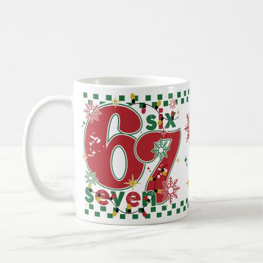 Funny Six Seven 67 6 7 Meme Fun Christmas Gift Kaffeetasse (Links)