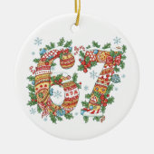 Funny Six Seven 67 Brainrot Meme 6 7 Christmas Keramik Ornament (Vorne)