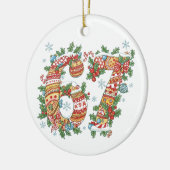 Funny Six Seven 67 Brainrot Meme 6 7 Christmas Keramik Ornament (Links)