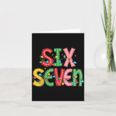 Funny Six Seven 67 Christmas Teacher Meme For Men Karte (Vorderseite)
