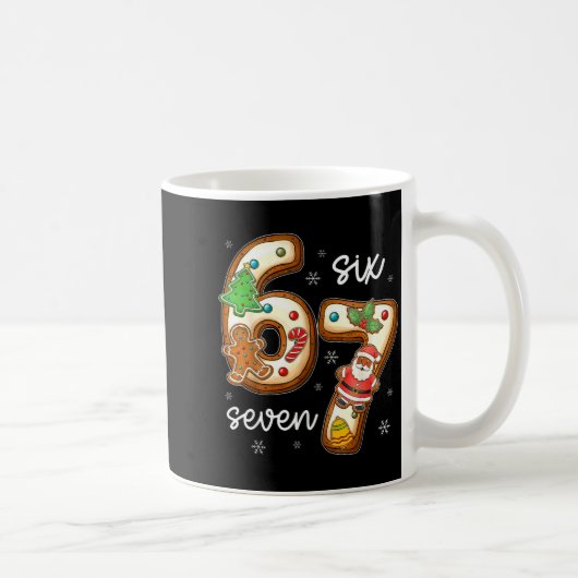 Funny Six Seven 67 Gingerbread Christmas Boys Xmas Kaffeetasse (Rechts)