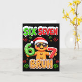 Funny Six Seven 67 Gingerbread Meme Xmas Christmas Karte (Gelbe Blume)