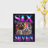 Funny Six Seven 67 Meme 67 Racoon Meme Bootleg Gra Karte (Gelbe Blume)