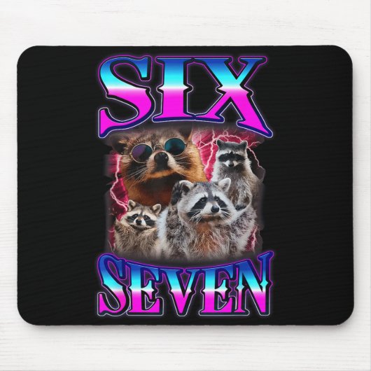 Funny Six Seven 67 Meme 67 Racoon Meme Bootleg Gra Mousepad (Vorne)
