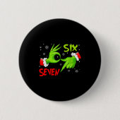 Funny Six Seven 67 Meme 6 7 Christmas Elf Hand Boy Button (Vorderseite)