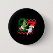 Funny Six Seven 67 Meme 6 7 Christmas Elf Hand Boy Button (Vorderseite)
