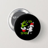 Funny Six Seven 67 Meme 6 7 Christmas Elf Hand Boy Button (Vorne & Hinten)