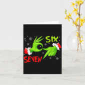 Funny Six Seven 67 Meme 6 7 Christmas Elf Hand Boy Karte (Gelbe Blume)