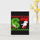 Funny Six Seven 67 Meme 6 7 Christmas Elf Hand Boy Karte (Gelbe Blume)