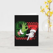 Funny Six Seven 67 Meme 6 7 Christmas Elf Hand Boy Karte (Gelbe Blume)