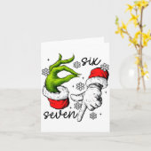 Funny Six Seven 67 Meme 6 7 Christmas Elf Hand Boy Karte (Gelbe Blume)
