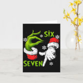 Funny Six Seven 67 Meme 6 7 Christmas Elf Hand Boy Karte (Gelbe Blume)