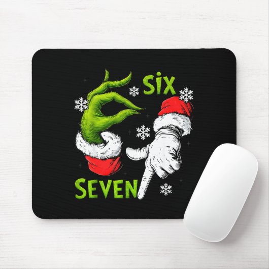 Funny Six Seven 67 Meme 6 7 Christmas Elf Hand Boy Mousepad (Mit Mouse)