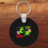 Funny Six Seven 67 Meme 6 7 Christmas Elf Hand Boy Schlüsselanhänger (Vorderseite)