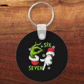 Funny Six Seven 67 Meme 6 7 Christmas Elf Hand Boy Schlüsselanhänger (Vorderseite)