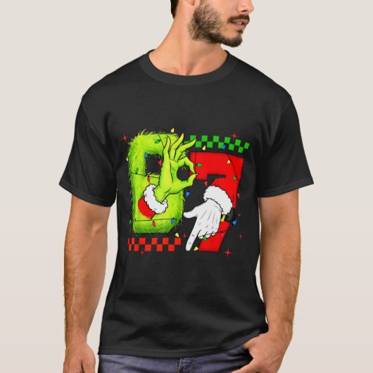 Funny Six Seven 67 Meme 6 7 Christmas Elf Hand Boy T-Shirt (Vorderseite)