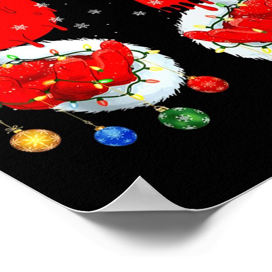 Funny Six Seven 67 Meme 6 7 Christmas Santa Hand B Poster (Ecke)