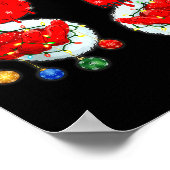 Funny Six Seven 67 Meme 6 7 Christmas Santa Hand B Poster (Ecke)