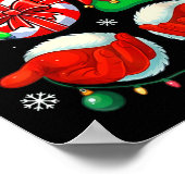 Funny Six Seven 67 Meme 6 7 Christmas Santa Hand B Poster (Ecke)