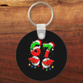Funny Six Seven 67 Meme 6 7 Christmas Santa Hand B Schlüsselanhänger (Vorderseite)