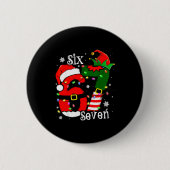 Funny Six Seven 67 Meme 6 7 Elf Santa Christmas Pa Button (Vorderseite)