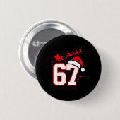 Funny Six Seven 67 Meme 6 7 Elf Santa Christmas Pa Button (Vorne & Hinten)