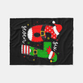Funny Six Seven 67 Meme 6 7 Elf Santa Christmas Pa Fleecedecke (Vorderseite (Horizontal))