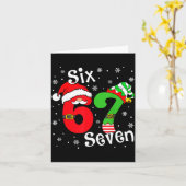 Funny Six Seven 67 Meme 6 7 Elf Santa Christmas Pa Karte (Gelbe Blume)